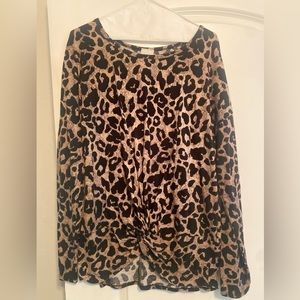Cute Leopard Long Sleeve Blouse